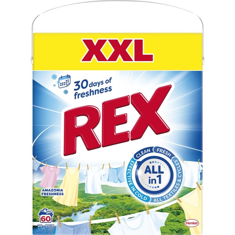 Rex Prášek na praní amazonia freshness (60 praní) 3kg