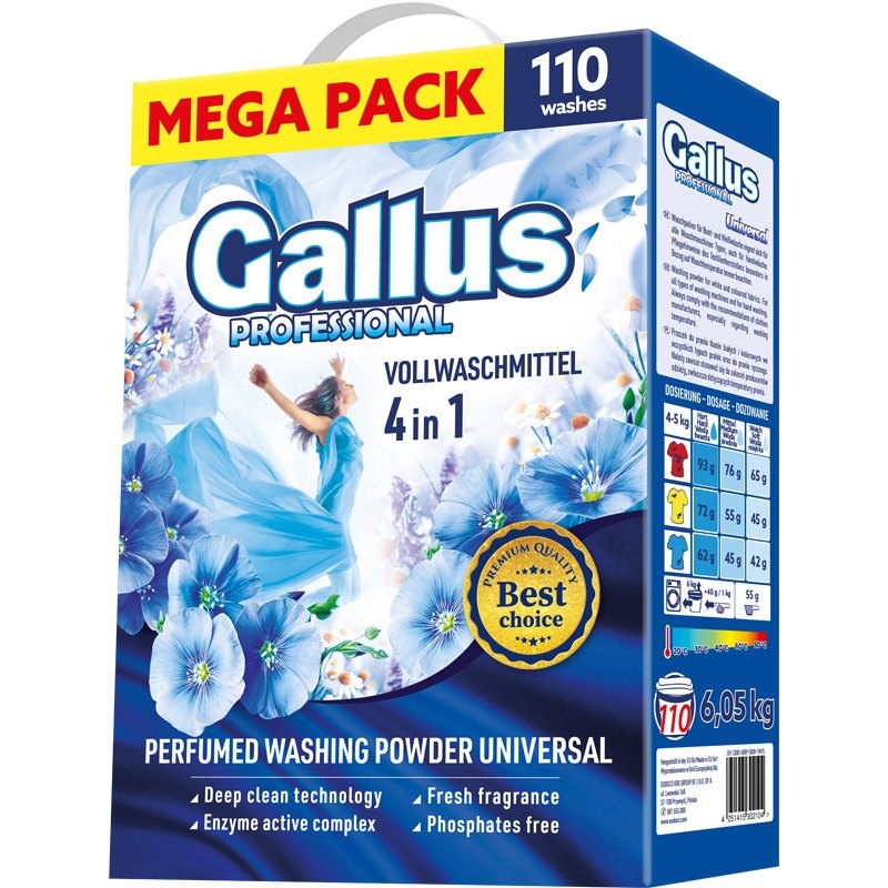 Gallus Professional Prací prášek 4v1 universal (110 praní) 6,05kg