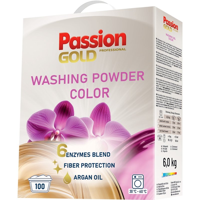 Passion Gold Professional Prášek na praní Color (100 praní) 6kg