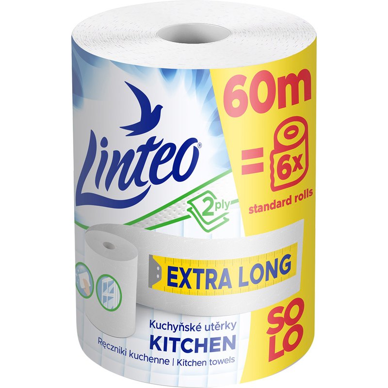 Linteo Kuchyňské utěrky Extra Long 2-vrstvé 1x60m