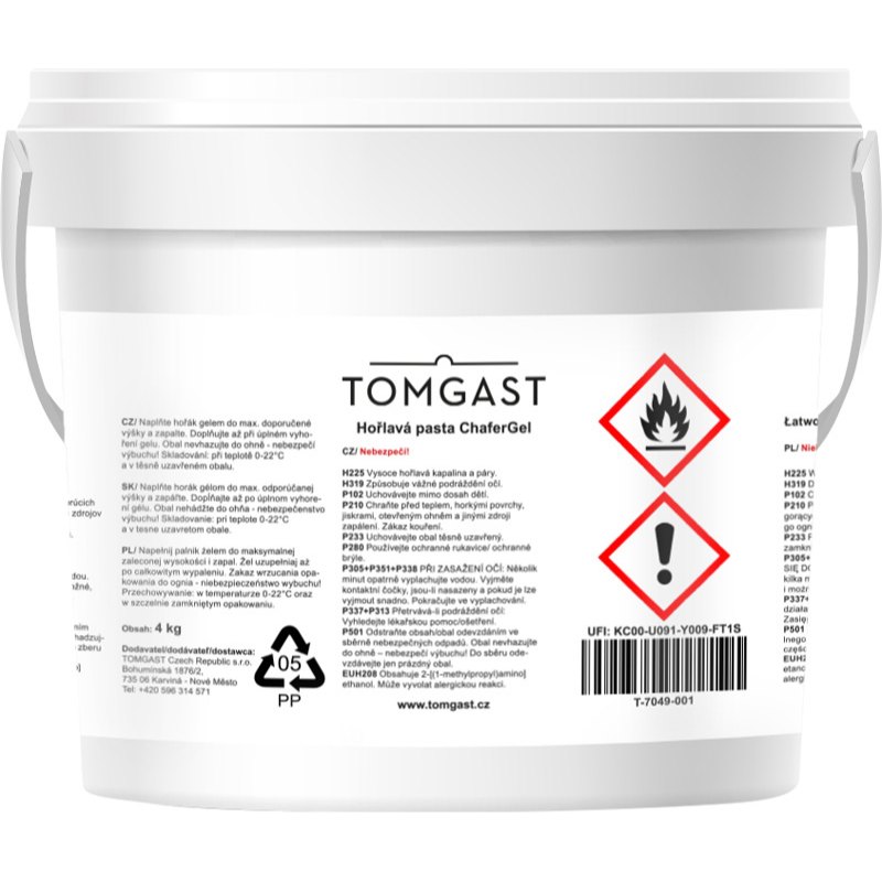 Tomgast Hořlavá pasta kbelík 4kg