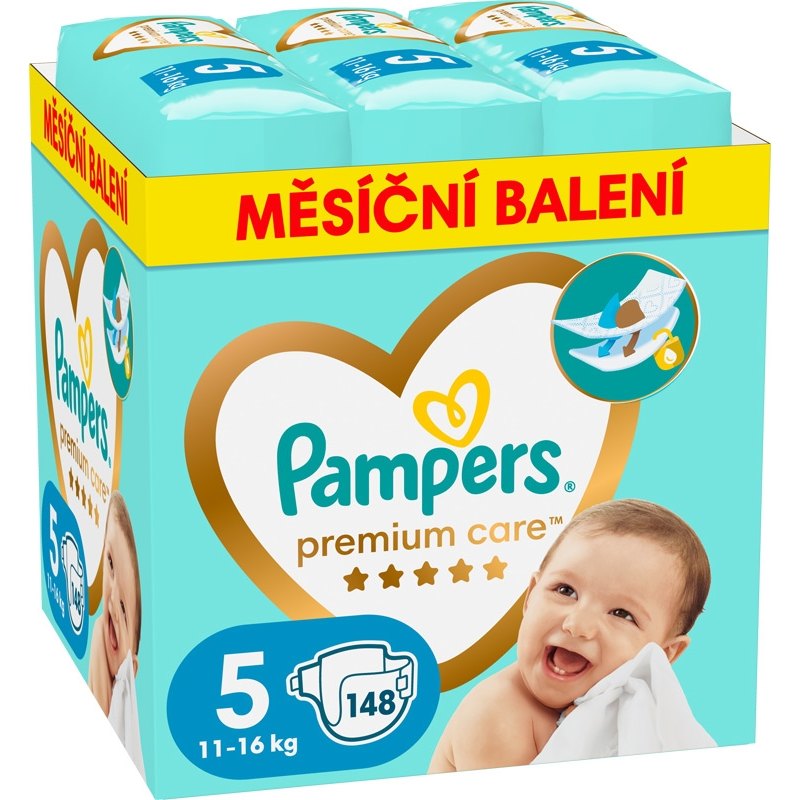 Pampers Premium Care Monthly Box dětské plenky 5 (11kg-16kg) 148ks