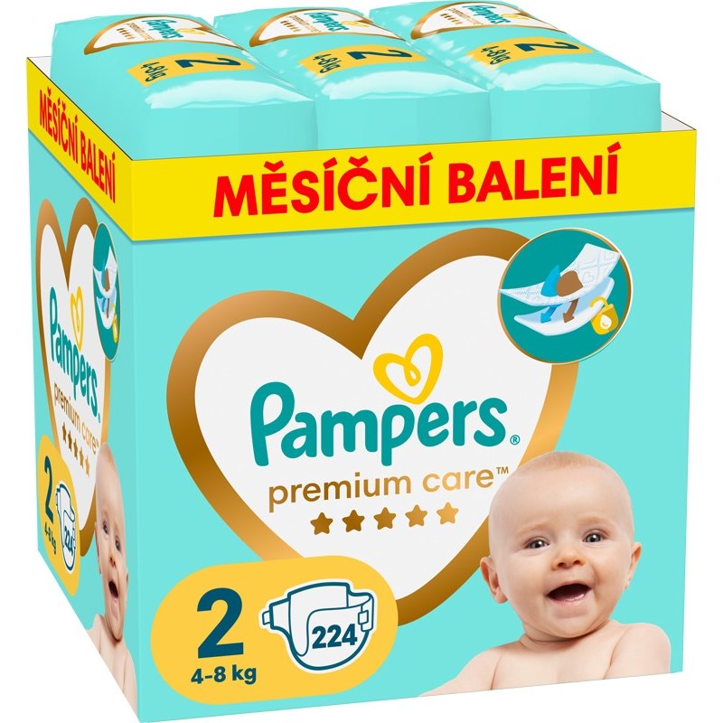 Pampers Premium Care Monthly Box dětské plenky 2 (4kg-8kg) 224ks