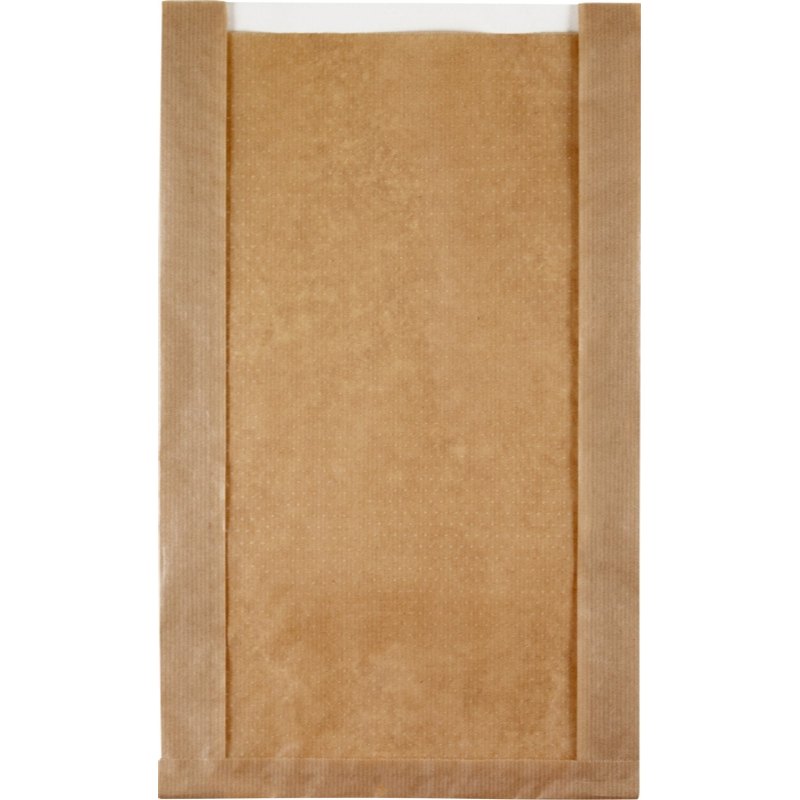 Papírové sáčky na chléb 240+60x390mm hnědý rýhovaný s oknem 1000ks