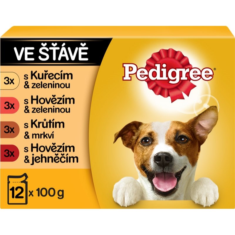 Pedigree Kapsičky mix hovězí/kuřecí/krůtí/jehněčí ve šťávě pro psy 12x100g