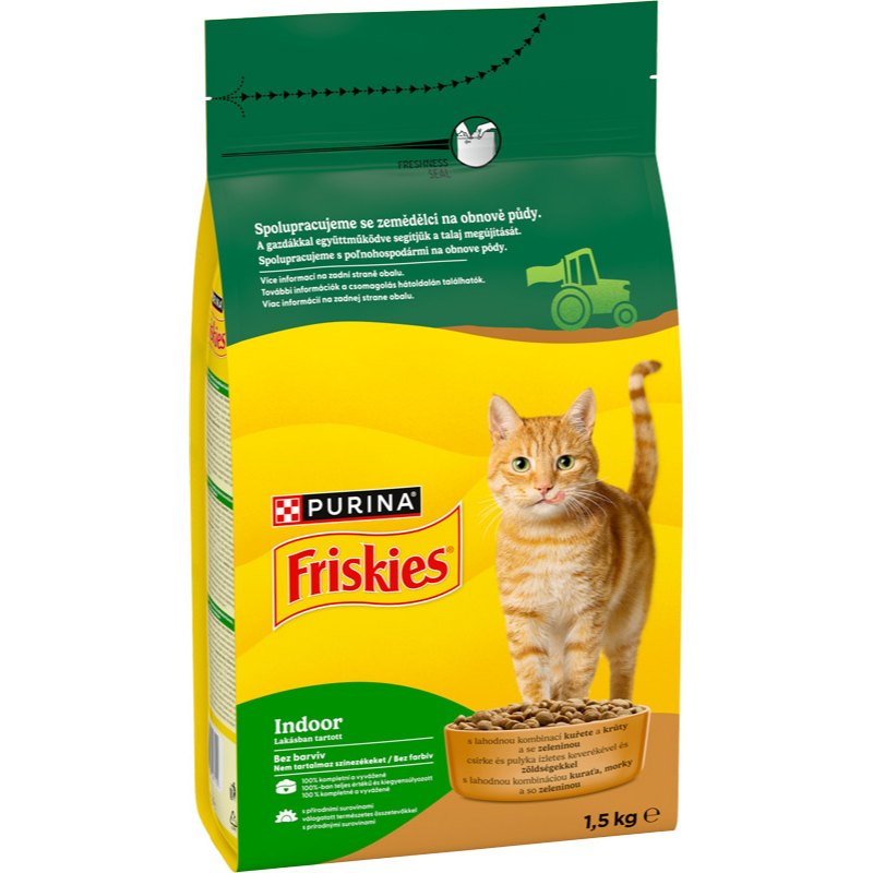 Purina Friskies Indoor Granule pro kočky kuřecí se zeleninou 1,5kg