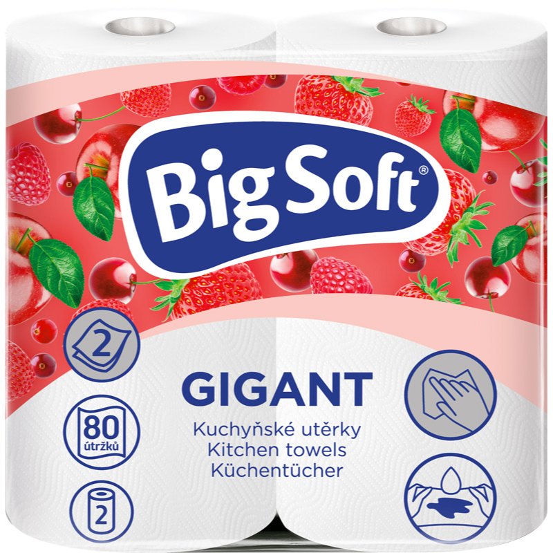 Big Soft Kuchyňské utěrky Gigant 2-vrstvé 2x80 útržků