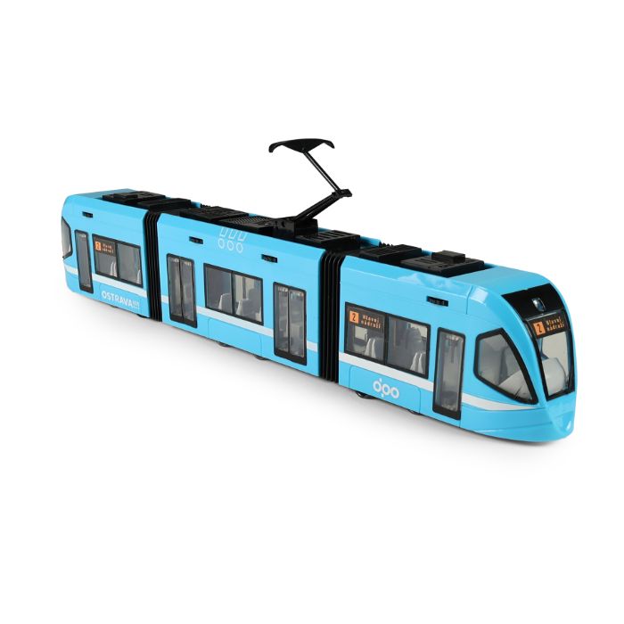 Moderní tramvaj DPO Ostrava modrá 47 cm