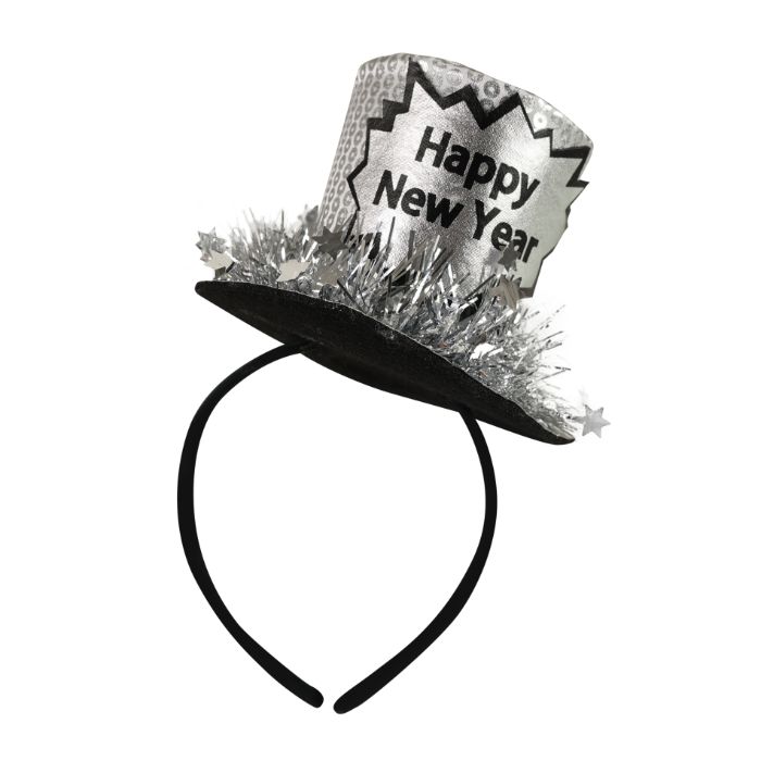 Čelenka s mini kloboukem Happy New Year
