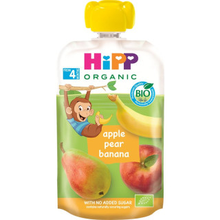 HiPP HiPPis Kapsička jablko+hruška+banán 100% ovoce 4.měsíc BIO 100g