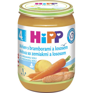 HiPP Kojenecká výživa mrkev+brambor+losos 4.měsíc BIO 190g
