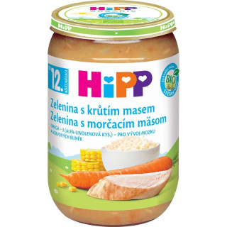 HiPP Kojenecká výživa zelenina+krůtí maso 12.měsíc BIO 220g