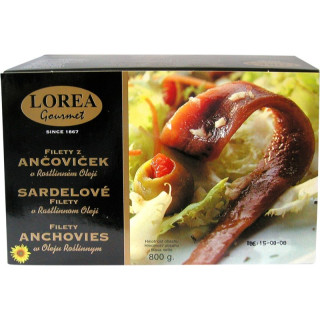 Lorea Ančovičky filety ve slunečnicovém oleji 800g