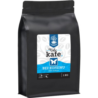 Naše kafe. 100% Arabica zrnková káva bez kofeinu 1kg