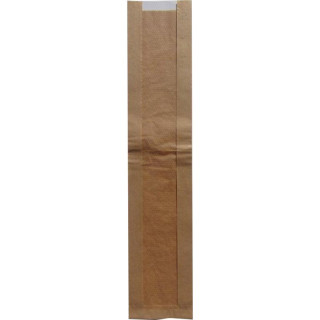 Papírové sáčky 120+40x590mm hnědý rýhovaný s oknem 1000ks