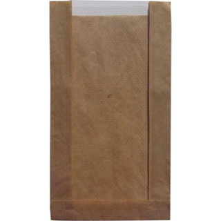 Papírové sáčky 160+60x280mm hnědý rýhovaný s oknem 1000ks