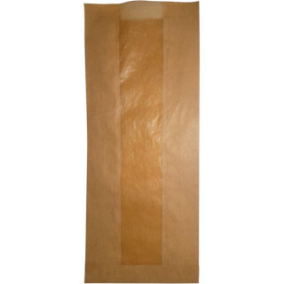 Papírové sáčky 120+40x280mm hnědé s oknem na strouhanku 1000ks