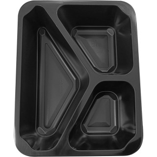Menu miska černá pro zatavovací systémy 3-dílná 227x178x50mm 50ks