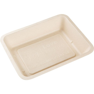 Menu miska z cukrové třtiny pro zatavovací systémy 1-dílná 227x178x45mm 50ks