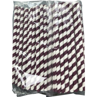Brčka jumbo papírová černá pruhovaná 25cmx8mm 100ks