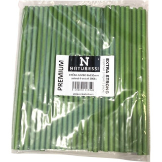 Brčka jumbo papírová zelená 25cmx8mm 100ks