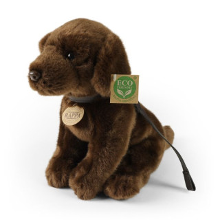 Plyšový pes labrador hnědý s vodítkem 25 cm ECO-FRIENDLY