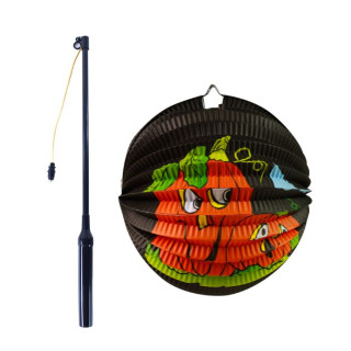 Lampión Halloween dýně 25 cm se svítící hůlkou 50 cm