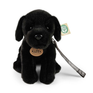 Plyšový pes labrador černý s vodítkem 25 cm ECO-FRIENDLY